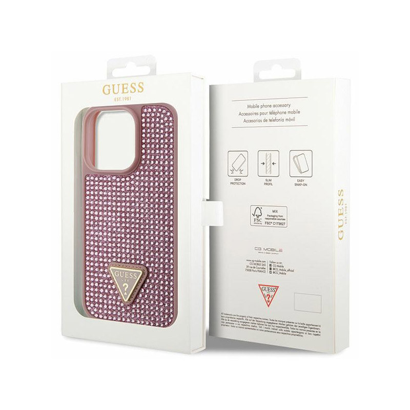 Etui Do iPhone 14 Pro Guess Rhinestone Triangle...