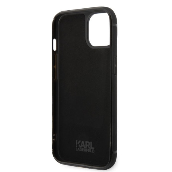 Etui Do iPhone 14 Plus Karl Lagerfeld Signature Logo Cardslot Czarny
