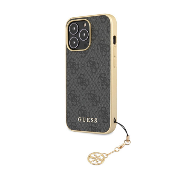 Etui Do iPhone 14 Pro Guess 4G Charms Collection Szary