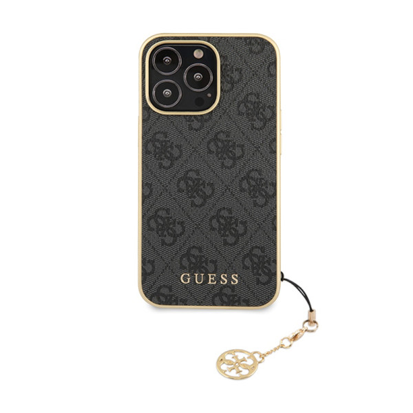 Etui Do iPhone 14 Pro Guess 4G Charms Collection Szary