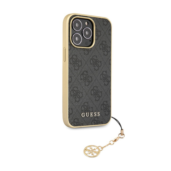 Etui Do iPhone 14 Pro Guess 4G Charms Collection Szary