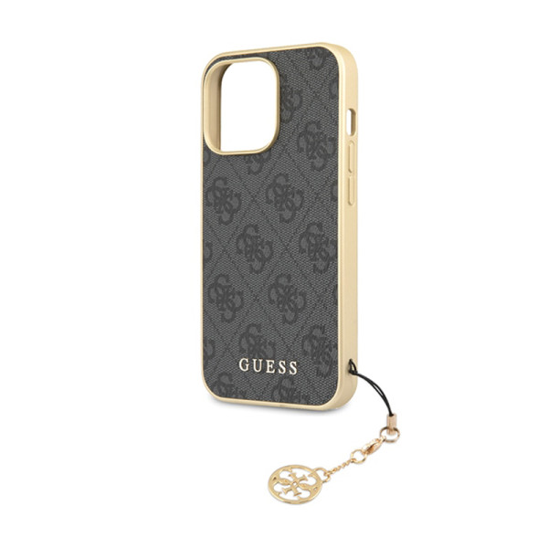 Etui Do iPhone 14 Pro Guess 4G Charms Collection Szary