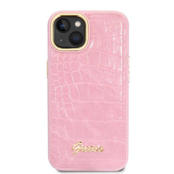 Etui Do iPhone 14 Plus Guess Croco Collection Różowy