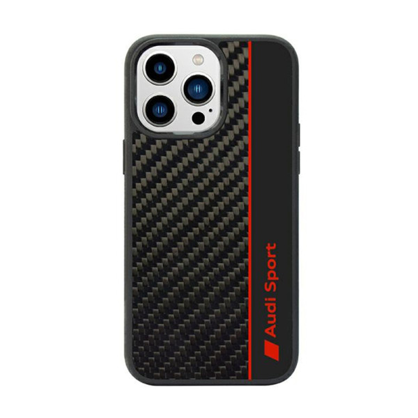 Etui Do iPhone 14 Pro Audi Carbon Fiber Stripe Czarny