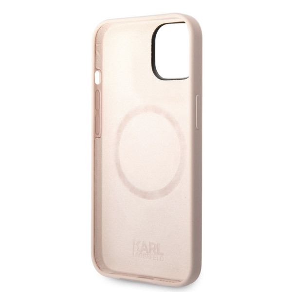 Etui Do iPhone 14 Plus Karl Lagerfeld Silicone Ikonik Karl`S Head MagSafe Różowy