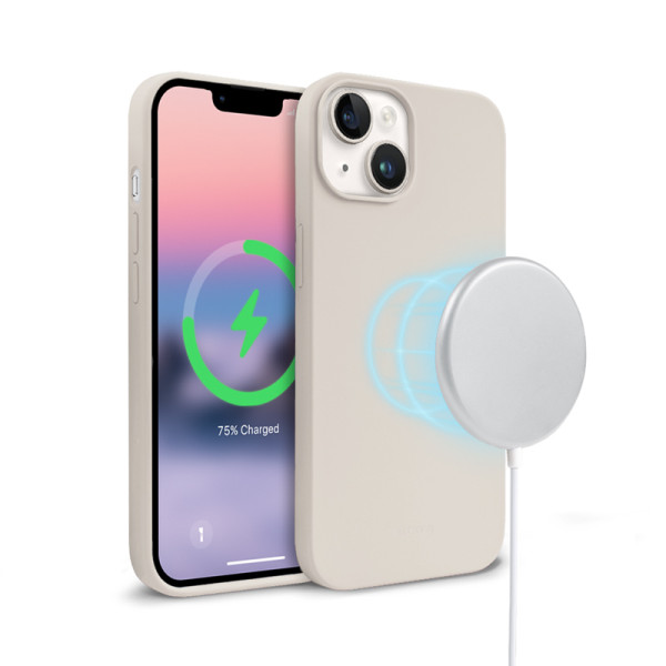 Etui Do iPhone 14 Plus MagSafe Crong Color Cover Magnetic Beżowy