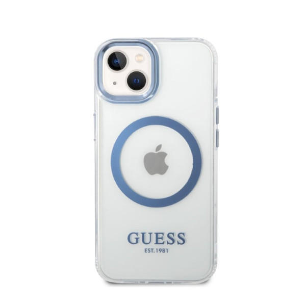 Etui Do iPhone 14 Plus Guess Metal Outline MagSafe Przezroczysty