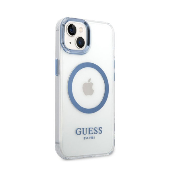 Etui Do iPhone 14 Plus Guess Metal Outline MagSafe Przezroczysty