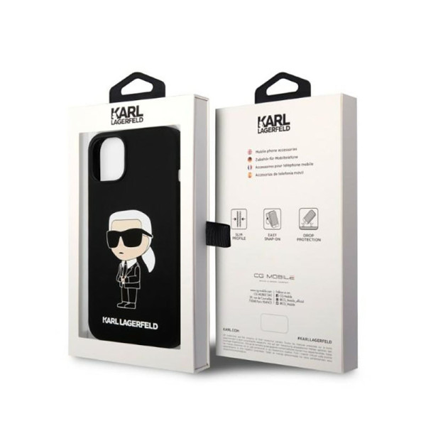 Etui Do iPhone 14 Plus Karl Lagerfeld Silicone NFT Ikonik Czarny