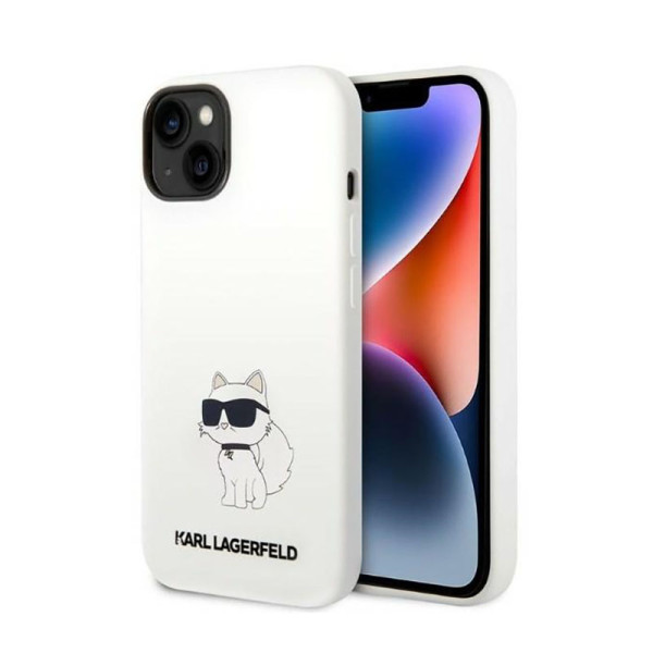 Etui Do iPhone 14 Plus Karl Lagerfeld Silicone NFT Choupette Biały