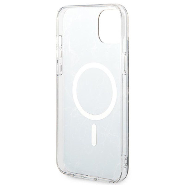 Zestaw Etui + Ładowarka MagSafe Do iPhone 14 Plus Guess Bundle Pack MagSafe Iml Marble Czarny