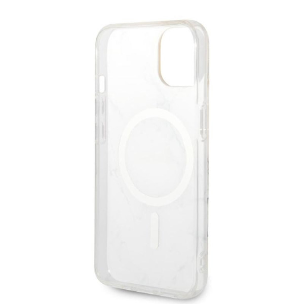 Zestaw Etui + Ładowarka MagSafe Do iPhone 14 Plus Guess Bundle Pack MagSafe Iml Marble Biały