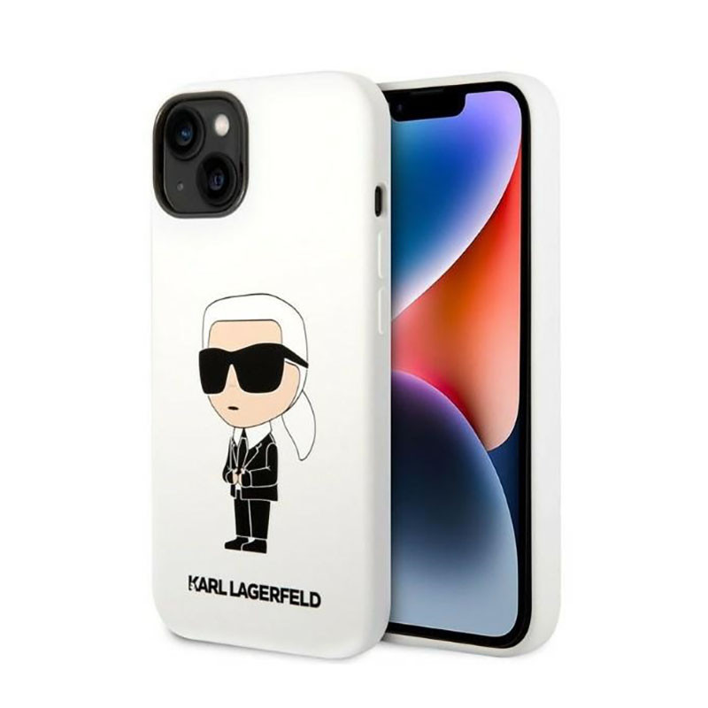 Etui Do iPhone 14 Plus Karl Lagerfeld Silicone NFT Ikonik Biały