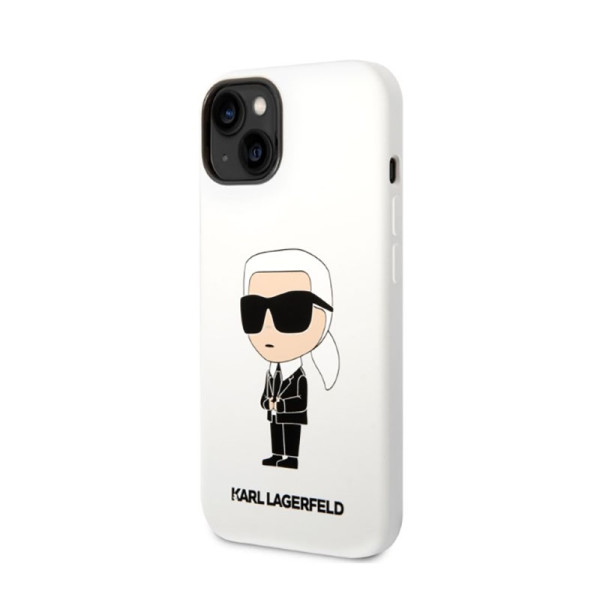 Etui Do iPhone 14 Plus Karl Lagerfeld Silicone NFT Ikonik Biały