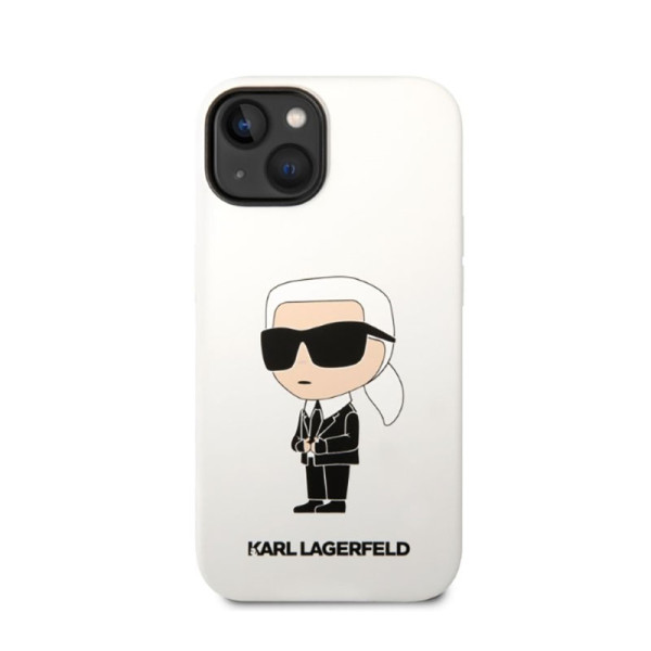 Etui Do iPhone 14 Plus Karl Lagerfeld Silicone NFT Ikonik Biały