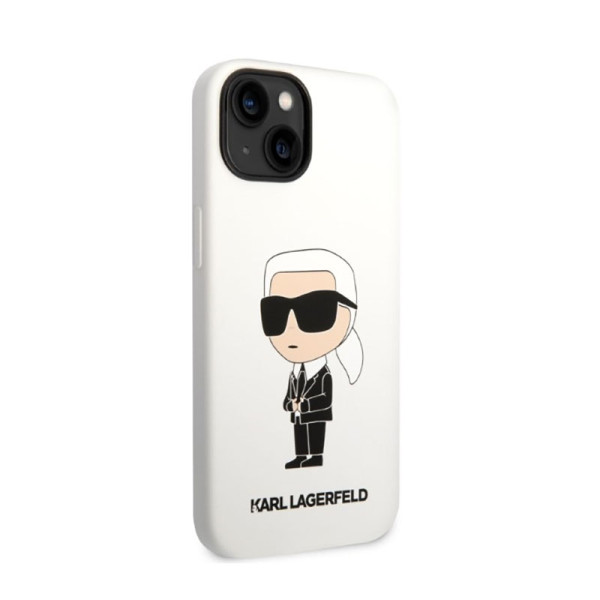 Etui Do iPhone 14 Plus Karl Lagerfeld Silicone NFT Ikonik Biały