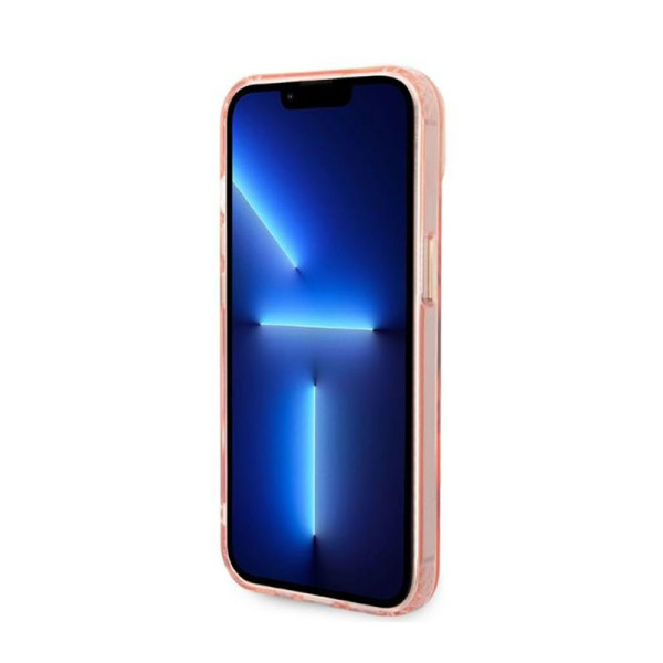 Etui Do iPhone 14 Plus Guess Gold Outline Translucent MagSafe Różowy