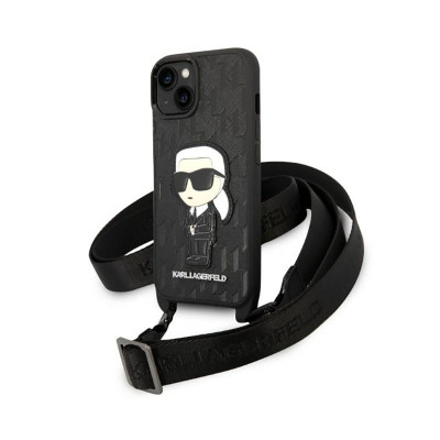 Etui Do iPhone 14 Plus Karl Lagerfeld NFT Monogram Ikonik Patch Czarny