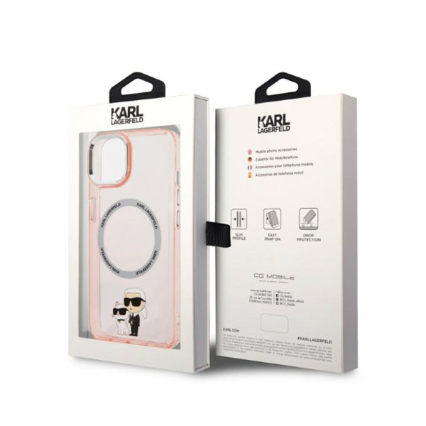 Etui Do iPhone 14 Plus Karl Lagerfeld Iml NFT Karl & Choupette MagSafe Różowy