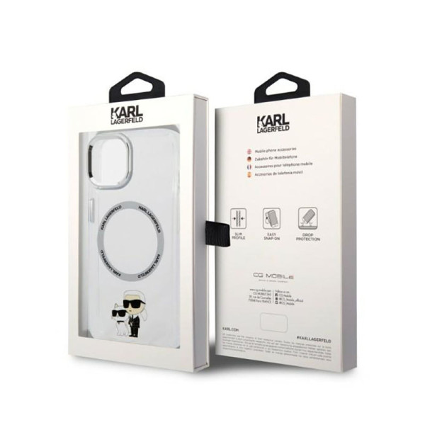 Etui Do iPhone 14 Plus Karl Lagerfeld Iml NFT Karl & Choupette MagSafe Przezroczysty