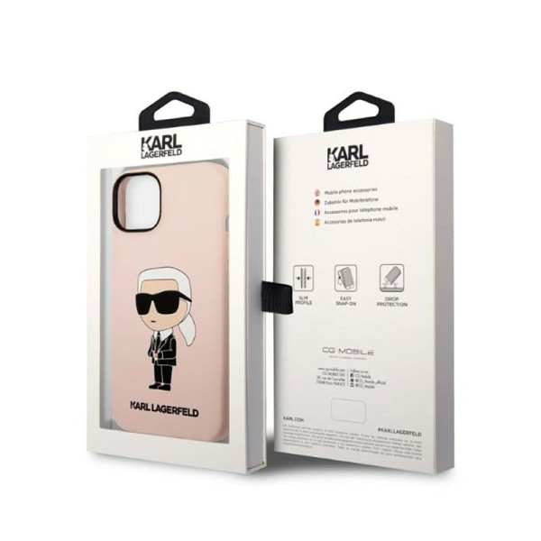 Etui Do iPhone 14 Plus Karl Lagerfeld Silicone NFT Ikonik MagSafe Różowy