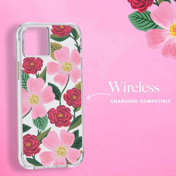 Etui Do iPhone 14 Plus Zdobione Złotem Rifle Paper Clear Przezroczysty