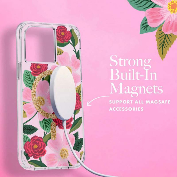 Etui Do iPhone 14 Plus Zdobione Złotem Rifle Paper Clear MagSafe Przezroczysty