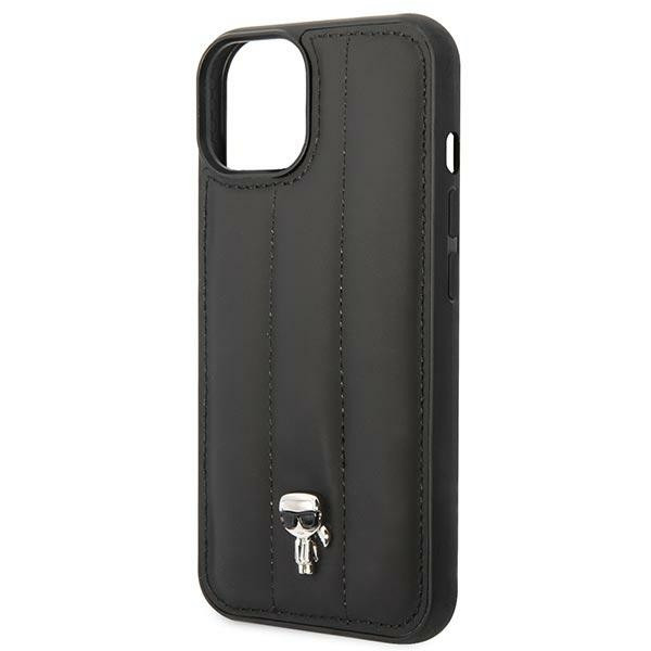 Etui Do iPhone 14 Karl Lagerfeld Quilted Puffy Ikonik Pin Czarny