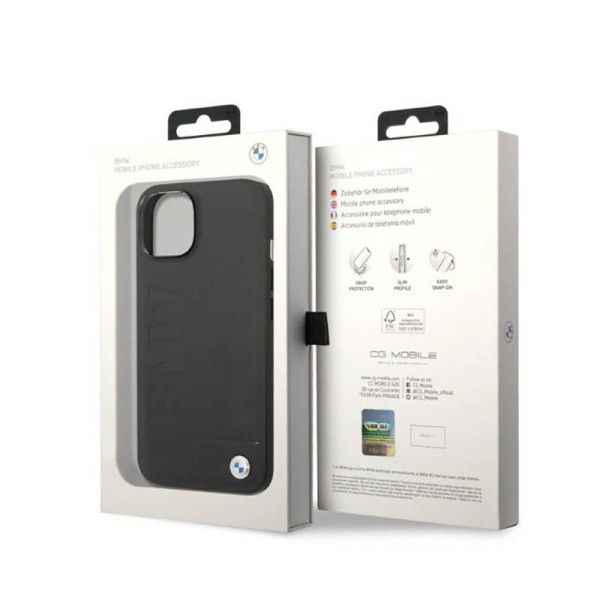 Etui Do iPhone 14 Plus BMW Signature Logo Imprint MagSafe Czarny