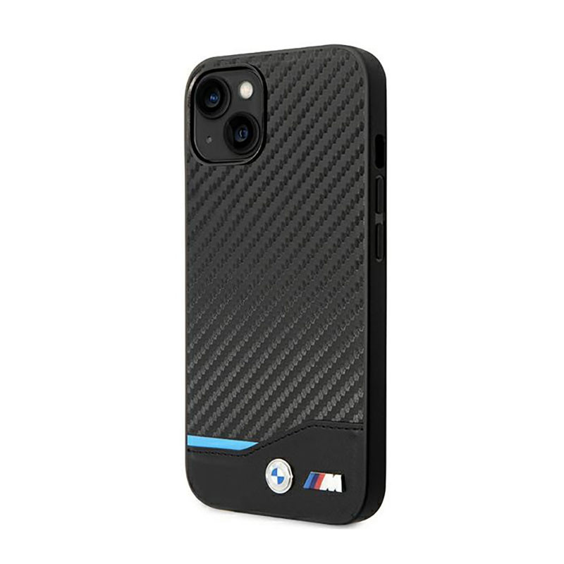 Etui Do iPhone 14 BMW Leather Carbon Blue Line...