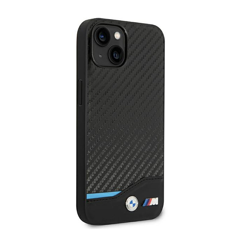 Etui Do iPhone 14 BMW Leather Carbon Blue Line...