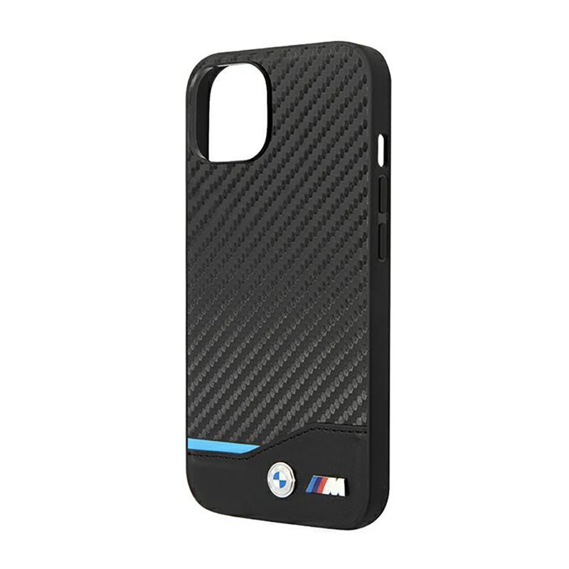 Etui Do iPhone 14 BMW Leather Carbon Blue Line...