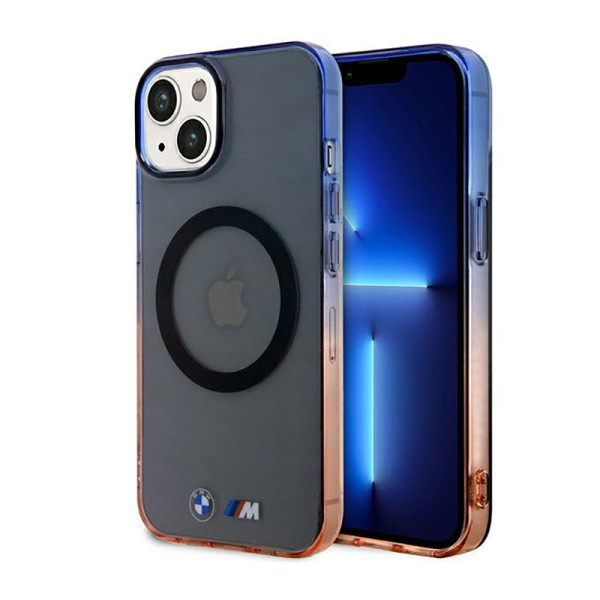 Etui Do iPhone 14 Plus BMW Gradient Bumper MagSafe Szary