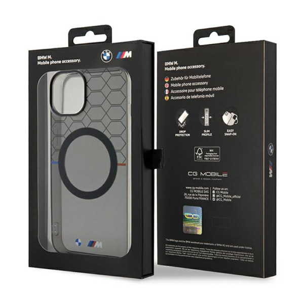Etui Do iPhone 14 Plus BMW Pattern MagSafe Szary