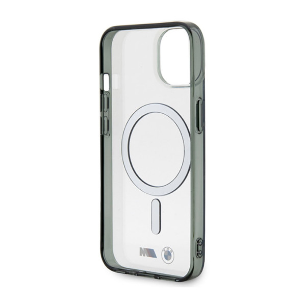 Etui Do iPhone 14 Plus BMW Silver Ring MagSafe Przezroczysty