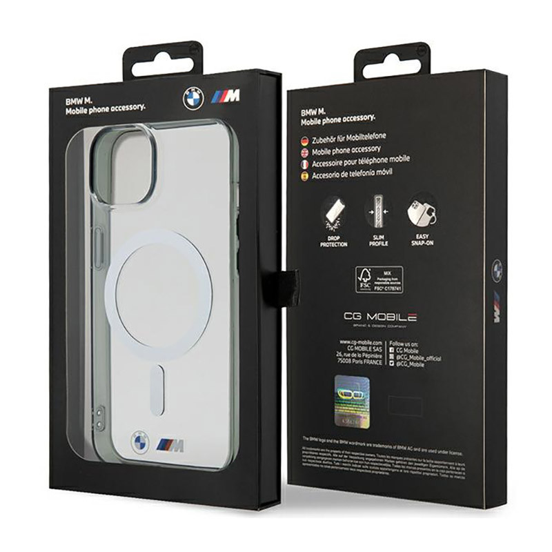 Etui Do iPhone 14 Plus BMW Silver Ring MagSafe...