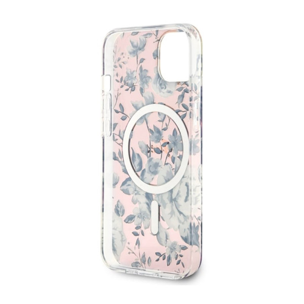 Etui Do iPhone 14 Plus Guess Flower MagSafe Różowy