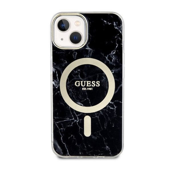 Etui Do iPhone 14 Plus Guess Marble MagSafe Czarny