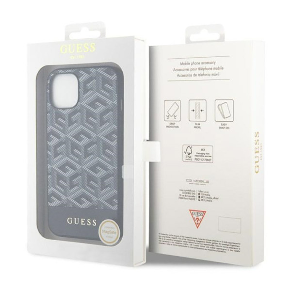 Etui Do iPhone 14 Plus Guess Gcube Stripes MagSafe Czarny