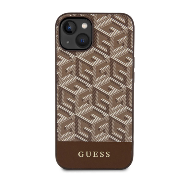 Etui Do iPhone 14 Plus Guess Gcube Stripes MagSafe Brązowy