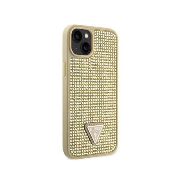 Etui Do iPhone 14 Plus Guess Rhinestone Triangle Złoty