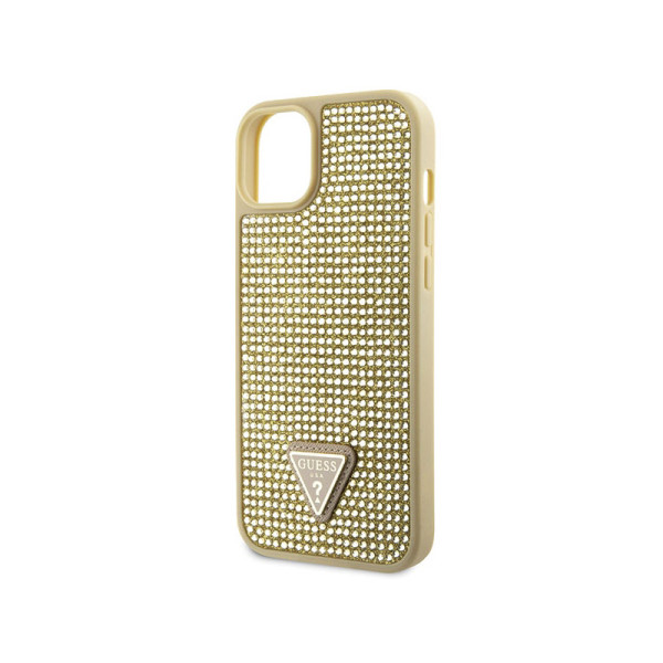 Etui Do iPhone 14 Plus Guess Rhinestone Triangle Złoty