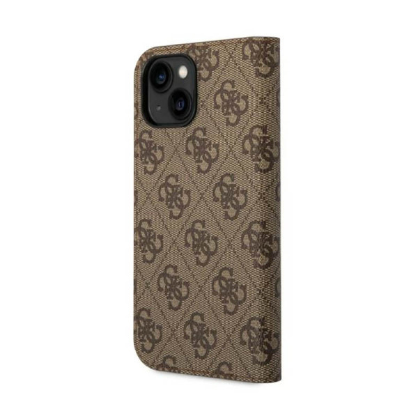 Etui Do iPhone 14 Guess 4G Metal Camera Outline Booktype Case Brązowy