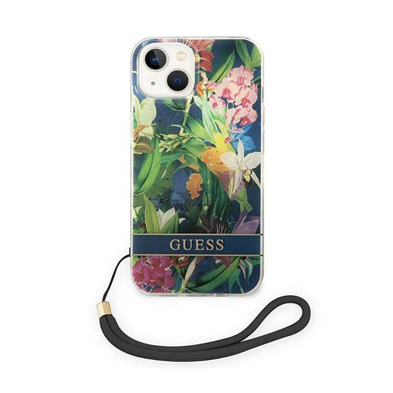 Etui Ze Smyczką Do iPhone 14 Guess Flower Cord...