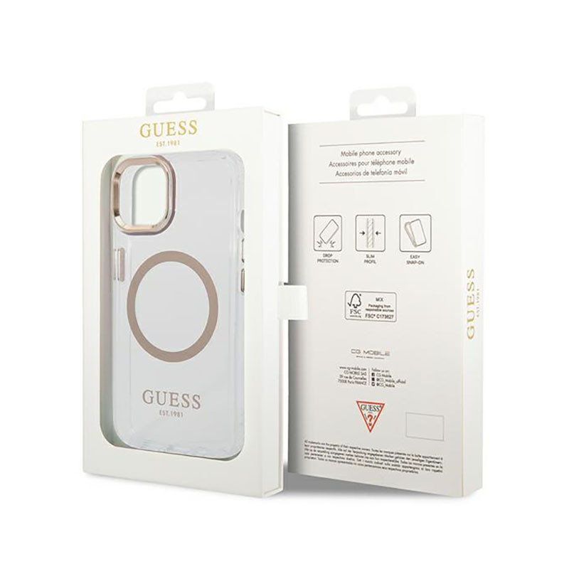 Etui Do iPhone 14 Guess Metal Outline MagSafe...