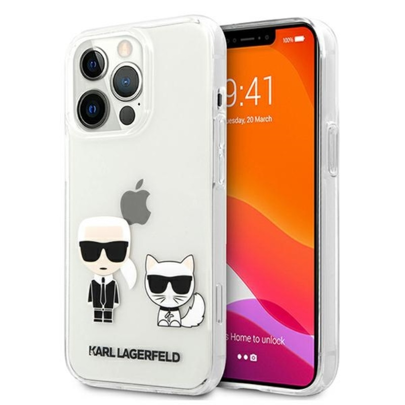 Etui Do iPhone 13 Pro Max Karl Lagerfeld Ikonik & Choupette Przezroczysty