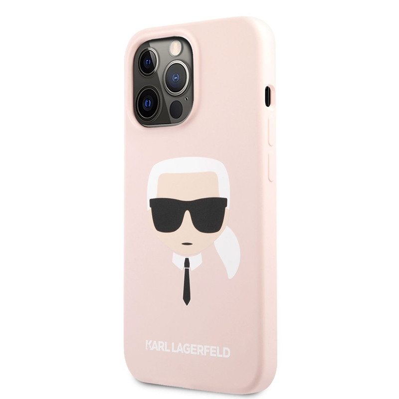 Etui Do iPhone 13 Pro Max Karl Lagerfeld Silicone Ikonik Karl`S Head Różowy