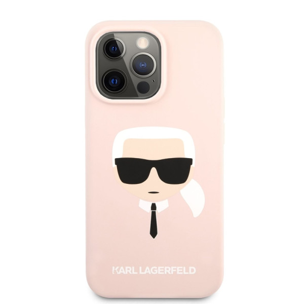 Etui Do iPhone 13 Pro Max Karl Lagerfeld Silicone Ikonik Karl`S Head Różowy
