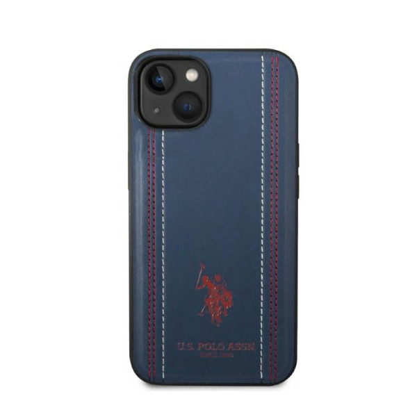 Etui Do iPhone 14 Us Polo Assn Leather Stitch Niebieski