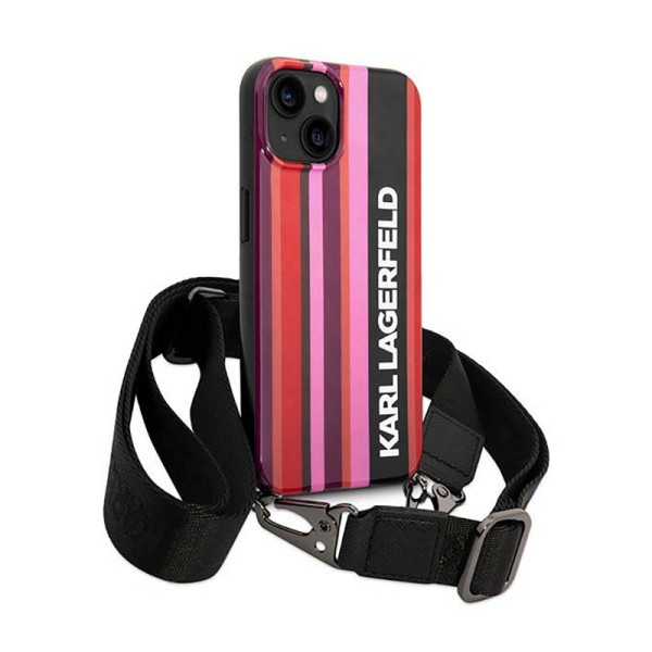 Etui Do iPhone 14 Karl Lagerfeld Color Stripes Strap Różowy
